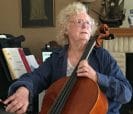 Woman playing cello.