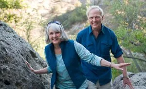 Couple hiking.