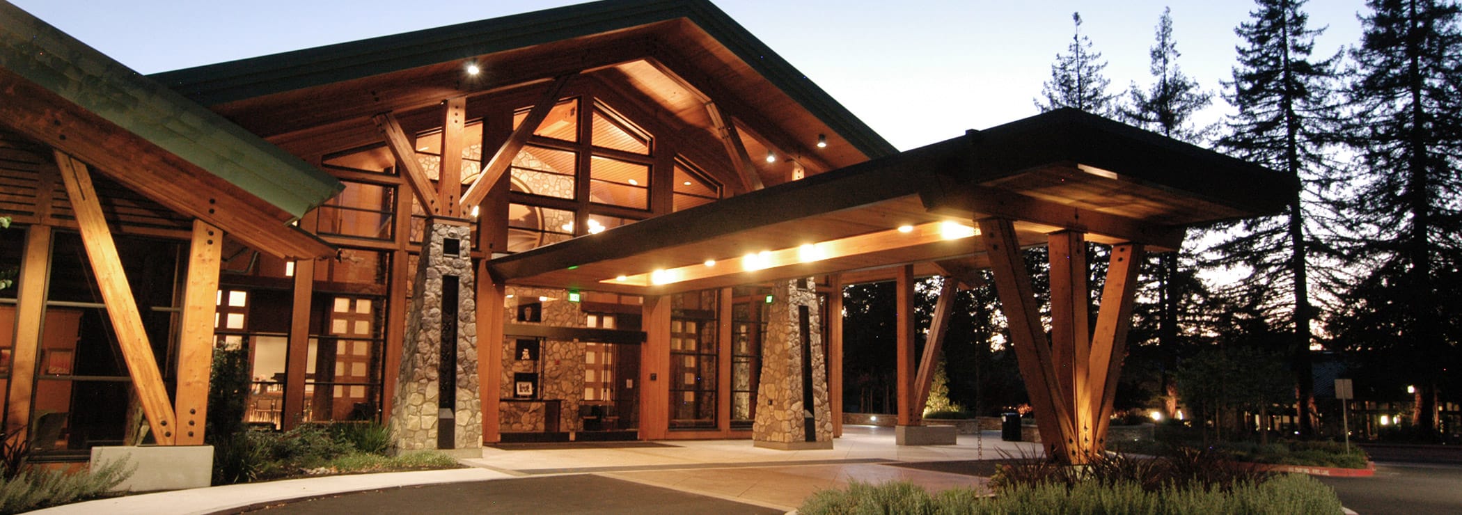Event Center at dusk.