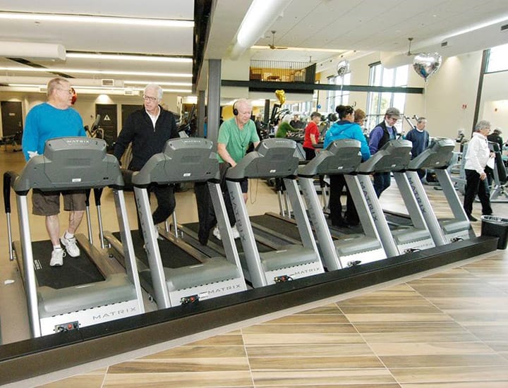 Interior of the fitness center.