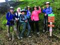 Trails Club members, from left, Paul Yu, Rosalyn Gottfried, Adri