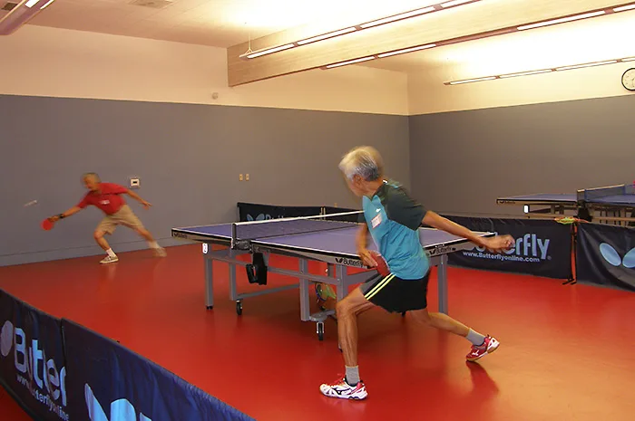 Table tennis match.